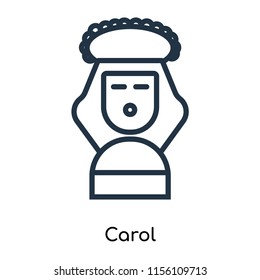 Carol icon vector isolated on white background, Carol transparent sign , thin symbols or lined elements in outline style
