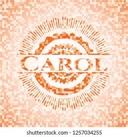 Carol orange mosaic emblem