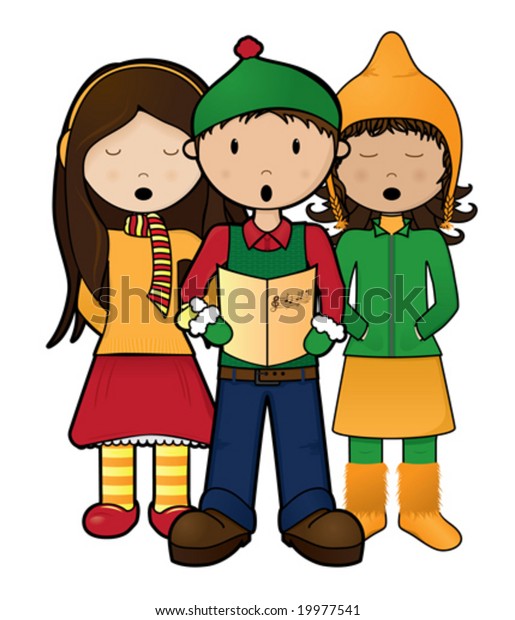 Carolers Singing Christmas Songs Stock Vector (Royalty Free) 19977541