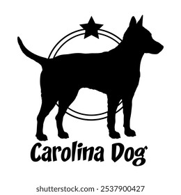 Carolina dog silhouette,  dog, dog breeds, logo, vector, silhouette, logo design, animal, illustration, icon, sign, design, black,  symbol, pet