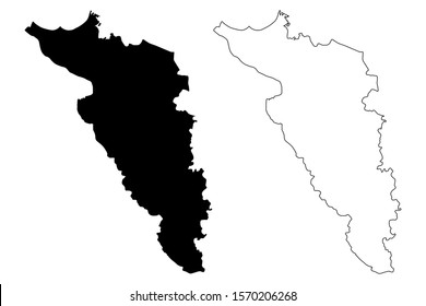 Carolina municipality (Commonwealth of Puerto Rico, Porto Rico, PR, Unincorporated territories of the United States) map vector illustration, scribble sketch Carolina map