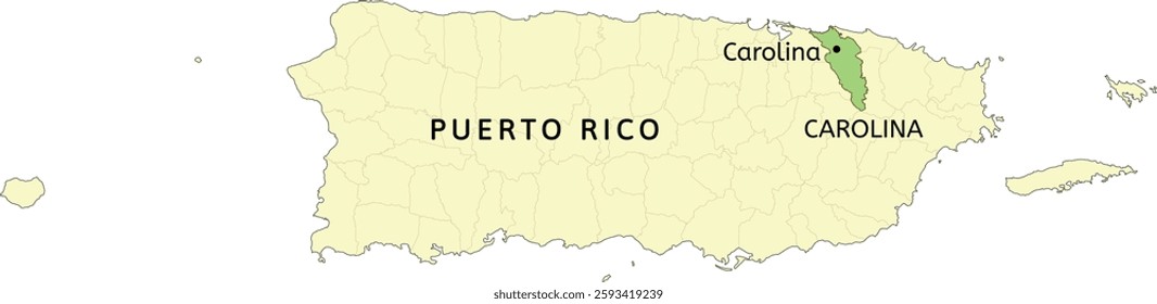 Carolina municipality and town of Carolina location on Puerto Rico map