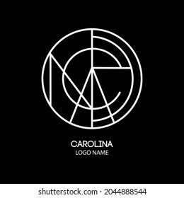 CAROLINA name logo. symbol Creative Name modern logo design illustration
