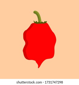 carolina reaper hottest chili pepper flat design. can use for mascot, perfect for logo, web, print illustration, culinary, restaurant, cuisine. 