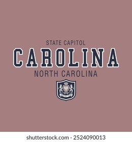  Carolina slogan print state Graphic t-shirt or sweatshirt for college emblem Vintage retro varsity