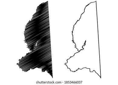 Caroline County, Maryland (U.S. county, United States of America, USA, U.S., US) map vector illustration, scribble sketch Caroline map