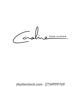Caroline name signature logo vector design
