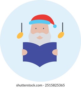 Caroling Icon or Illustration Representing Holiday Singing, Christmas Traditions, and Festive Cheer