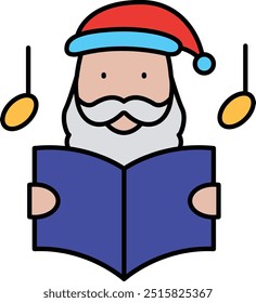 Caroling Icon or Illustration Representing Holiday Singing, Christmas Traditions, and Festive Cheer