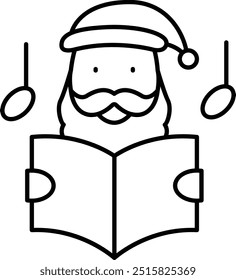 Caroling Icon or Illustration Representing Holiday Singing, Christmas Traditions, and Festive Cheer