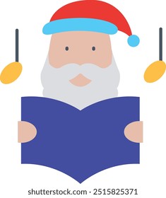 Caroling Icon or Illustration Representing Holiday Singing, Christmas Traditions, and Festive Cheer