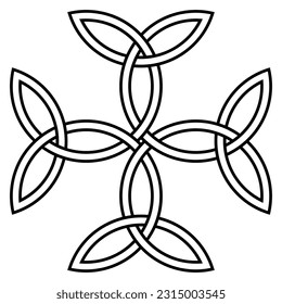 Carolingian Cross in black. Isolated background.
Symbolizes unity, balance, and God.
Abstract Middle Age illustration of an celtic symbol.