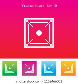 Carom Ball Icon in Colored Square box. eps-10