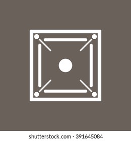 Carom Board Icon on Dark Gray Color. Eps-10.