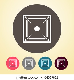 Carom Board Icon in round shape.