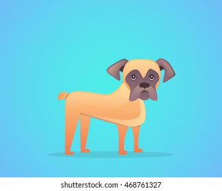 caroon boxer breed vector illustration