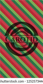 Carotid christmas colors emblem.