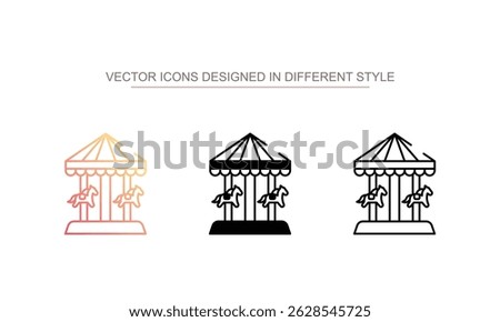 Carousal icon design with white background stock illustration