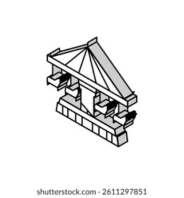 carousel amusement park isometric icon vector. carousel amusement park sign. isolated symbol illustration