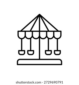 Icono de la línea de paseo del parque de atracciones del carrusel: Merry Go Round