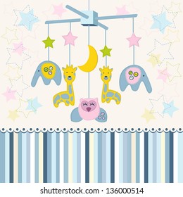 carousel baby for crib vector