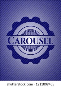 Carousel badge with jean texture