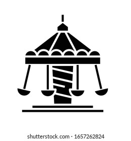 Icono negro carrusel, ilustración conceptual, símbolo plano vectorial, signo de glifo.