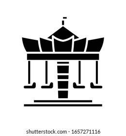 Carousel black icon, concept illustration, vector flat symbol, glyph sign.