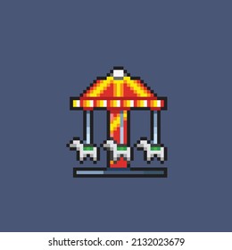 Karussellbau im Pixelstil