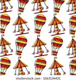 carousel carnival with balloons air pattern