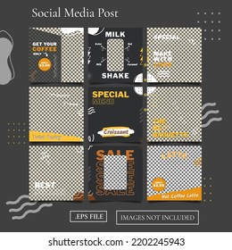 Carousel coffee social media template for instagram feed