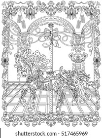 Carousel coloring page