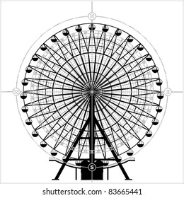 Carousel In Compass Vector 09