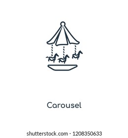 Carousel concept line icon. Linear Carousel concept outline symbol design. This simple element illustration can be used for web and mobile UI/UX.