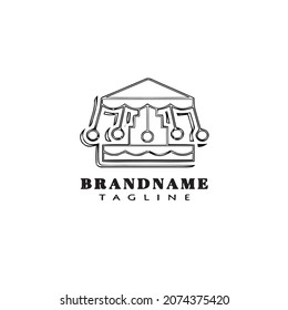 carousel entertainment cartoon logo template icon design black modern simple vector illustration