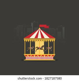 Carousel in the flat style vector