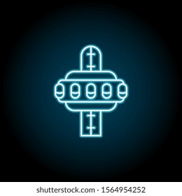 Carousel, free fall blue neon icon. Simple thin line, outline vector of amusement icons for ui and ux, website or mobile application