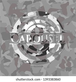 Carousel grey camouflaged emblem. Vector Illustration.
