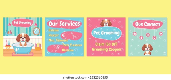 Carousel for grooming salon with cute puppy