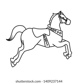 carousel horse carnival icon vector illustration
