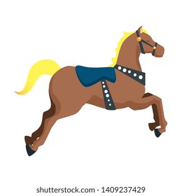 carousel horse carnival icon vector illustration