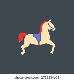 Carousel Horse Circus Ride Flat Vector Illustration