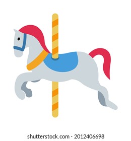 Carousel horse flat icon isolated vector illustration.