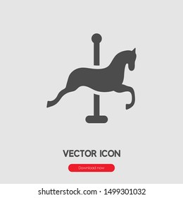 Icono de caballo carrusel vectorial. Símbolo de caballo carrusel. Signo de estilo lineal para concepto móvil y diseño web. Ilustración de símbolo de caballo carrusel. Gráficos vectoriales de píxeles - Vector.