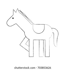 carousel horse isolated icon