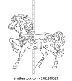 merry go round horse drawing