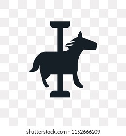 Carousel horse vector icon isolated on transparent background, Carousel horse logo concept