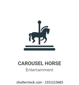 Carousel horse vector icon on white background. Flat vector carousel horse icon symbol sign from modern entertainment collection for mobile concept and web apps design.