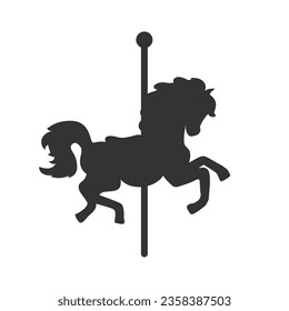 Icono del vector del caballo de carrusel sobre fondo blanco. Símbolo de icono del caballo de carrusel vector plano de la colección de entretenimiento moderna para el diseño de concepto móvil y aplicaciones web