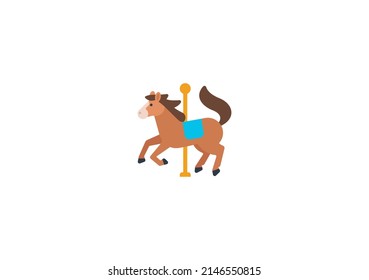 Karussell Pferd Vektorgrafik isoliert Emoticon. Karussell-Pferdesymbol
